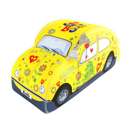 BRISA VW Collection - Volkswagen Neoprene Universal Bag for Makeup, Travel, Cosmetics in Beetle Bug Design