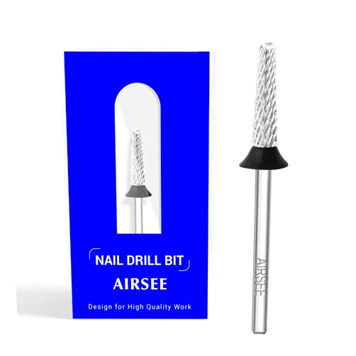 AIRSEE Tungsten Carbide Acrylic Nail Drill Bit Efile Electric File Machine Head Tip for Manicure Polishing Art Remove Gel 3/32