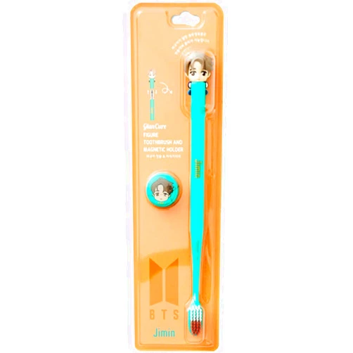 BTS [BTS Official Merchandise] Fans Gift - K-Pop Idols Goods - BTS Character Figure Toothbrush with Convenient Magnetic Holder (Jimin)