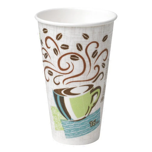 Georgia-Pacific Dixie PerfecTouch 16 oz. Insulated Paper Hot Coffee Cup by GP PRO (Georgia-Pacific), Coffee Haze, 5356DX, 500 Count (25 Cups Per Sleeve, 20 Sleeves Per Case), Coffee Haze Design