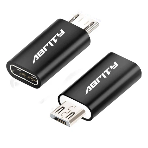 Abrity USB C Female to Micro USB Male Adapter, 2 Pack, Supports Devices like S7, Note 5, Tab S2, G4, Nexus 5/6, HTC One A9