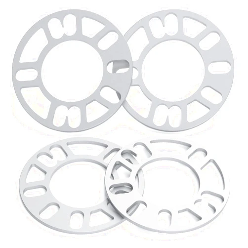 dynofit Universal 5mm Wheel Spacers for 98-120 Multiple Bolts Pattern, Pack of 4 Thin Aluminum Shims Hubcentric Spacer for 4 Lug and 5 Lug Wheels for Dodge Ford Je/ep Nissan Honda