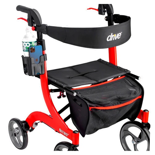 Shopperals Clip-on Cup and Phone Holder, Compatible Exclusively with Drive Medical Nitro Rollator Walkers.