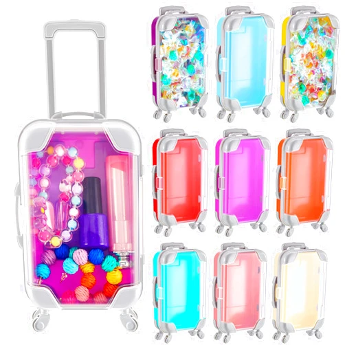 Tessco for you 12 Pack Suitcase Party Favor Gift Box Mini 6.7 x 3.8 x 2 Inches 9 Colors Plastic Tiny Travel Luggage for Candy Makeup Jewelry Birthday Cruise Trip Wedding Bachelorette Party Favor