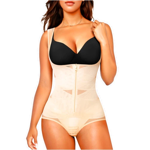 Nebility Shapewear Bodysuits for Women Tummy Control Faja Body Shaper Open Bust Waist Trainer