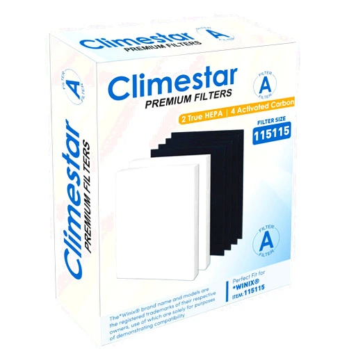 Climestar True HEPA Filter A 115115 Size 21 Pack of 2 Hepa plus 4 PreFilter Compatible Replacement filters for Winix Air Purifiers 6300 P300 5300 5500 5300-2 6300-2 C535
