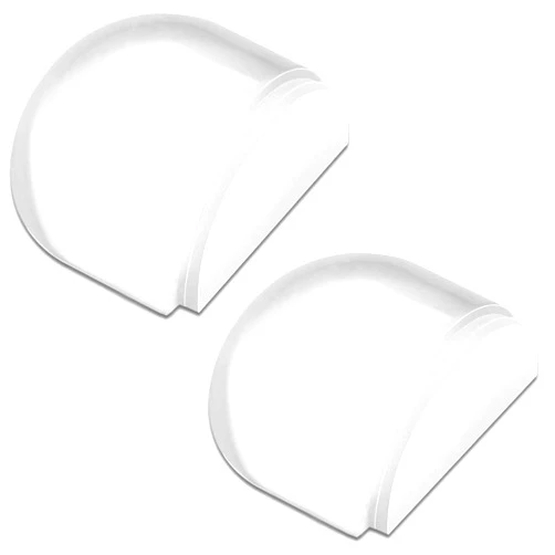 HAUSPROFI Door Stops, Floor Door Stopper Self-Adhesive Shower Doorstop for Wall Protection, Door Buffer for Wall Furniture Glass Mirror- Clear 2pcs, L:1.66,W:1.57,H:0.9(inch)
