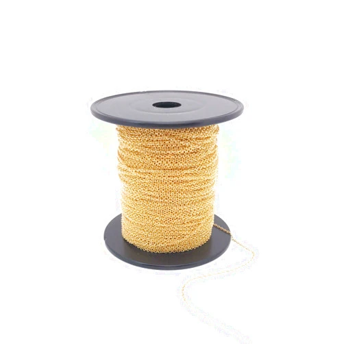 Mignon Supply 32.8ft - 16K Gold Plated Dainty Cable Chain Necklace Jewelry Supply Craft Supplies Mignon and Mignon Supply Spool Unfinished Chain - LCHND (Gold)