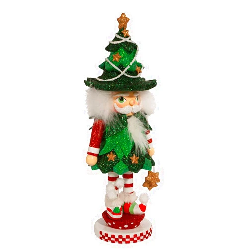Kurt S. Adler HA0566 Hollywood Jolly Tree Christmas Hat Nutcracker, Multi-Colored