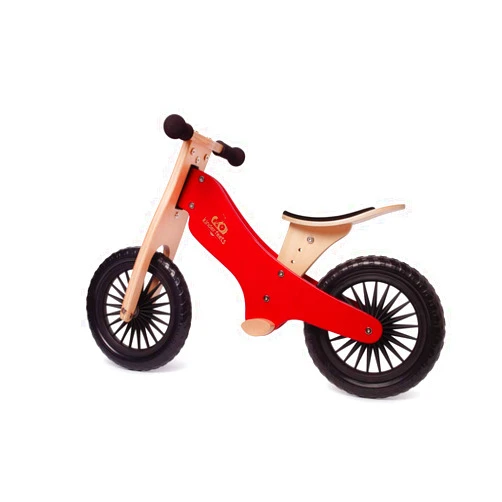 Kinderfeets Balance Bike - Wooden Balance Bike | Sustainable and Eco-Friendly | Adjustable Riding Balance Toy for Kids and Toddlers Cherry Red