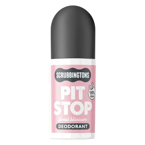 Scrubbington's Scrubbingtons Pit Stop Natural Deodorant - Quick-Drying Magically Gentle Floral Blossom Scent, No Aluminium, Alcohol-Free, Adventure-Ready Adults Roll-On for Sensitive Underarms - 75ml