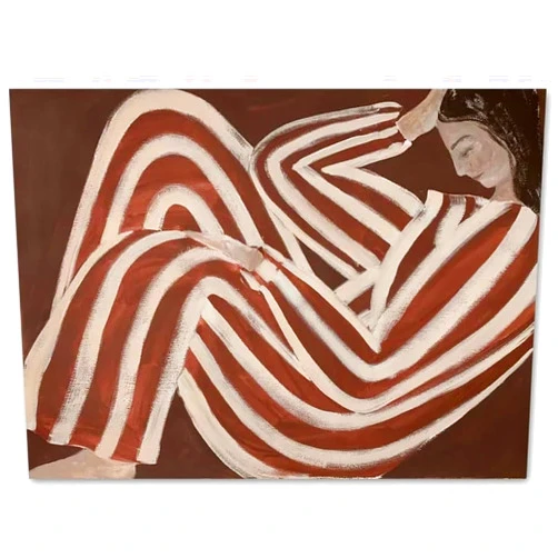 WDHBI HEKA Sofia Lind Poster Striped Clothes Girl Canvas Painting Modern Style Wall Art Sofia Lind Print For Living Room Home Decor Picture 20x30cmx1 No Frame