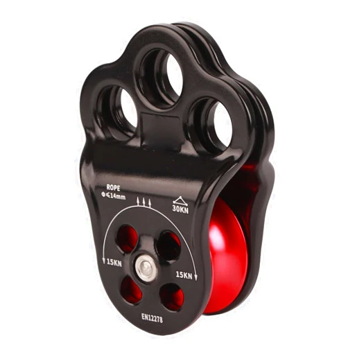 Vomeko 30KN Hitch Climber Pulley,Climbing Three Hole Pulley,A Traction Pulley Used for Climbing, Speed Descent, high-Altitude Gliding, and Other Activities.