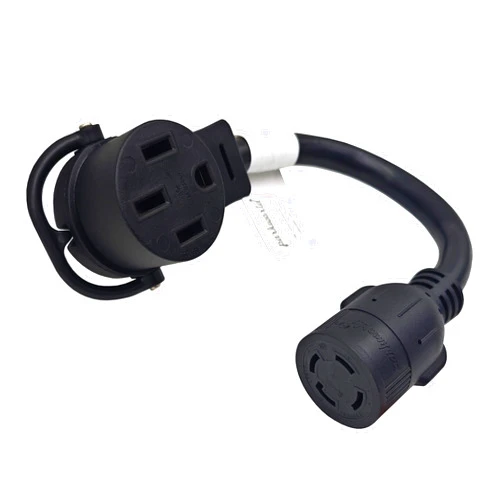 Parkworld 79193 Generator NEMA L14-30R to 14-50R, 4 Prong 30 AMP Female to RV 50amp Female Adapter Cord 1 Feet