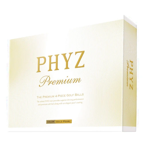 Bridgestone Phyz Premium Golf Balls, 1 Dozen (Pack of 12), Gold Pearl PMGX