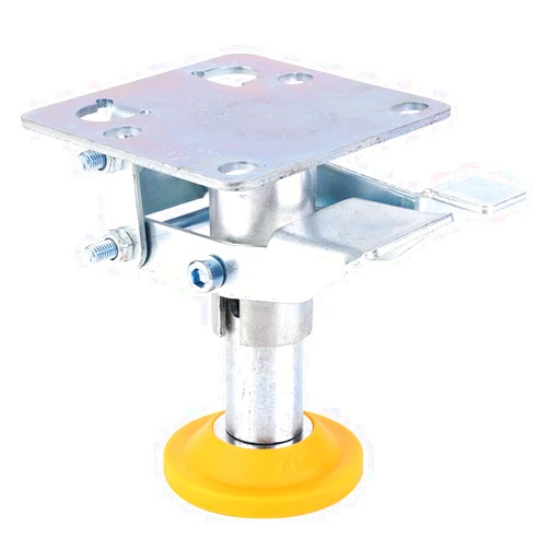 Fafeicy Floor Lock X-75-32-3 Trolley Brake Floor Lock Manganese Steel Trolley Cart Lock with TPU Pad for 4~5in Casters