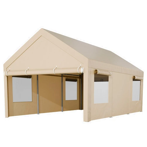 Shintenchi 12x18.5ft Heavy Duty Carport, Portable Garage with Removable Sidewalls, Doors and Ventilated Windows, All-Season Tarp, UV Resistant Waterproof Carport Canopy for Outdoor (Khaki)