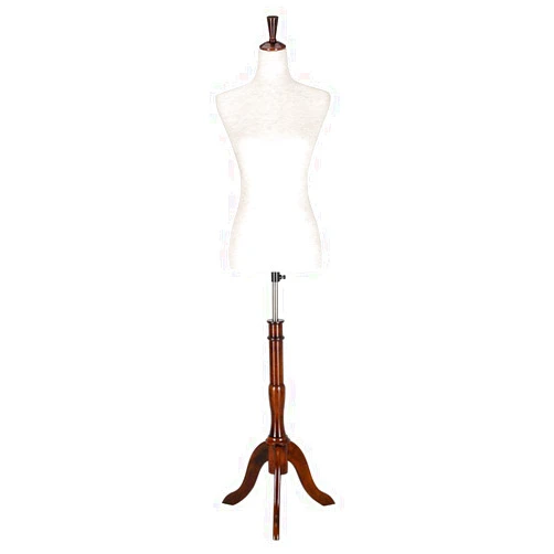 Bonnlo Upgraded Female Dress Form, Mannequin Torse Body with Adjustable Rubber Wood Stand for Dress Jewelry Display (White, 2-4)
