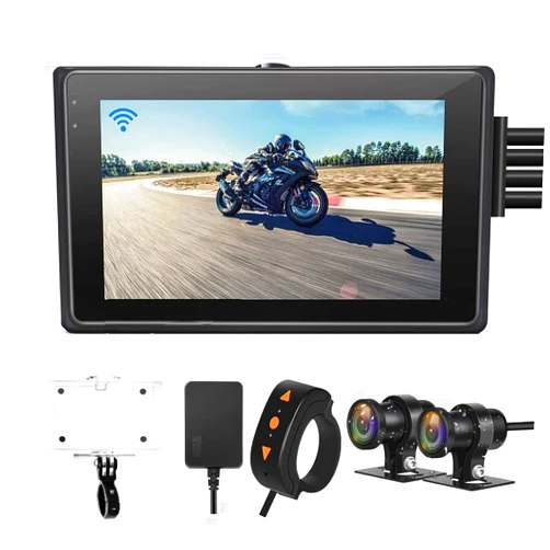 VSYSTO Fish Eye Camera WiFi Motorcycle Dash Cam, 3