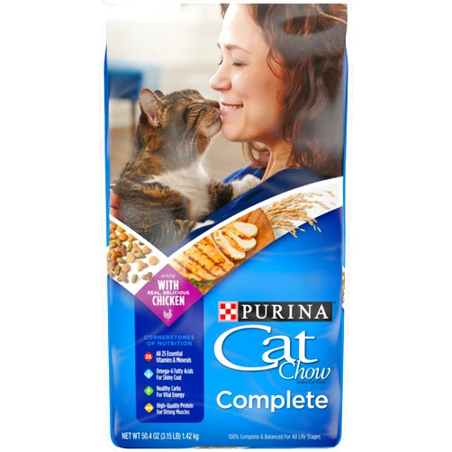 Purina Cat Chow High Protein Dry Cat Food, Complete - (Pack of 4) 3.15 lb. Bags