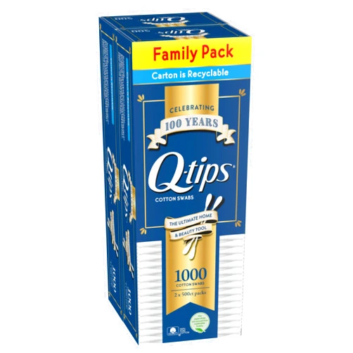 Q-tips Cotton Swabs, 500 Count (Pack of 2)