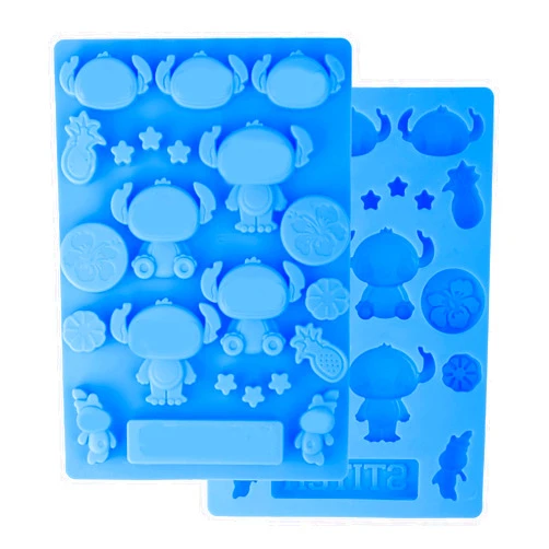 Generic 2PCS Cute Cartoon Stitch Shape Silicone Ice Tray Maker Mold Fun Ice Cube Trays for Gelatine, Chocolate, Baking and Candy (Ice-Stitch), Small, Blue