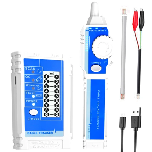 YGiTK Network Cable Tester NCV for CAT5 CAT6 CAT7 CAT8, Multifunctional Network Testers with LCD, Ethernet Wire Tracker for telephone systems/computer networks/video networks