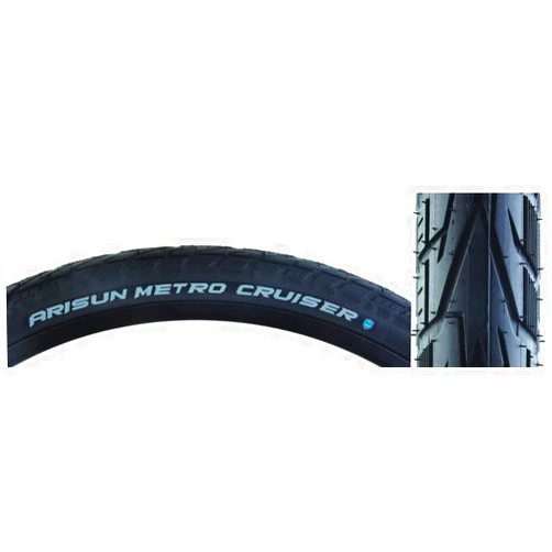 Arisun Unisex_Adult Metro Cruiser City Bicycle Tyres, Black, 28