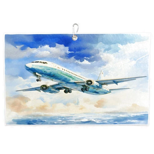 Hsorgin Airplane Pattern Microfiber Golf Towel for Golf Bag Golf Accessories Ball Towels with Carabiner for Women and Men