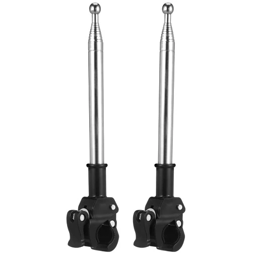 TOPPERFUN 2Pcs Adjustable Stainless Steel Motorcycle Flagpole, 51in Retractable Flagpole Flagpole Stand, Bicycle Flagpole Stand, Outdoor Bicycle Flagpole for Mountain Road Bicycle Off-Road Accessories