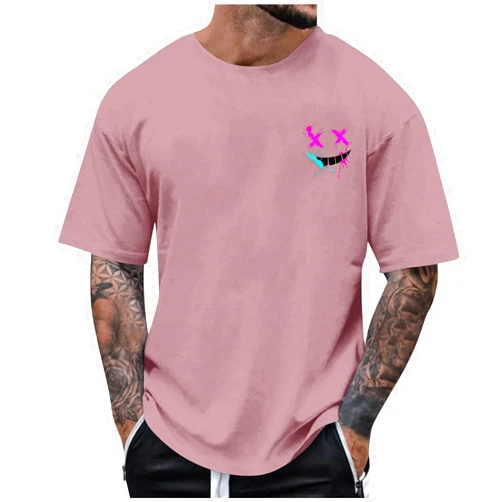Generic Mens T-Shirts Short Sleeve Summer Tops Loose Fit Relaxed Workout Tees Workout Lightweight Blouse Tee Streetwear