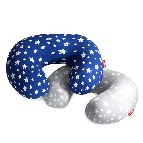 Moonsea 2 Pack Nursing Pillow Cover Grey and Navy for Infant, Snug Fits Boppy Nursing Pillows, Breastfeeding Nursing Pillow Slipcovers Super Soft, for Breastfeeding Moms, Navy & Gray Star