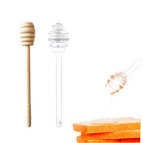 SlZKADY 2 Pcs Honey Dipper Sticks for Honey Jar,Glass and Wooden Honey Dipper,Honeycomb Stick for Honey Pot Jar