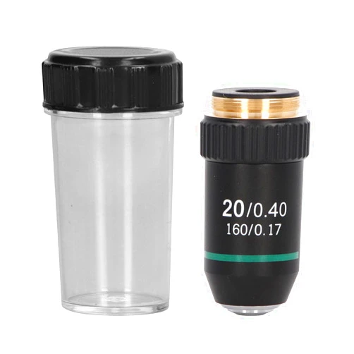 YWBL-WH 20X Objective Brass Achromatic Objective Lens Clear Standard 20mm Thread Biological Microscope Objective Telescope Accessories