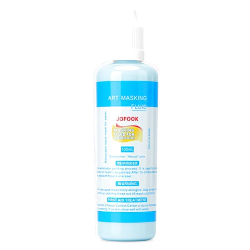 JOFOOK Masking Fluid Pen for Watercolor Painting and Various Art Projects,Watercolor Masking Fluid,100ml Art Masking Fluid Artists Watercolor Medium,Masking Fluid Pen Blue Liquid Pigment Drawing Gum