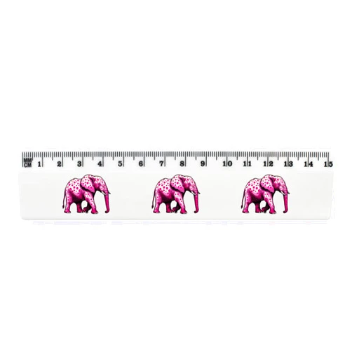Azeeda 'Pink Spotted Elephant' 15cm (6 Inch) White Plastic Ruler (RL00086053)