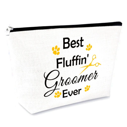 Sfodiary Dog Groomer Gift Makeup Bag Pet Groomer Gift Dog Salon Gift Dog Hairdresser Gift Dog Stylist Appreciation Gift Thank You Gift for Dog Groomer Birthday Thanksgiving Christmas Gift Travel Cosmetic Pouch