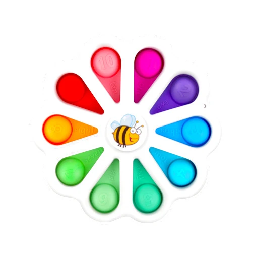Toddler Tested Poppin Colors - Kids Spinning Toy - Push and Pop Dimple Toy - Educational Toy for Ages Over 15 Months - Color & Shape Recognition - Builds Sensory and Motor Skills