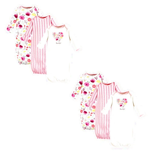 Touched by Nature Baby Girls' Organic Cotton Gowns Multi-pack