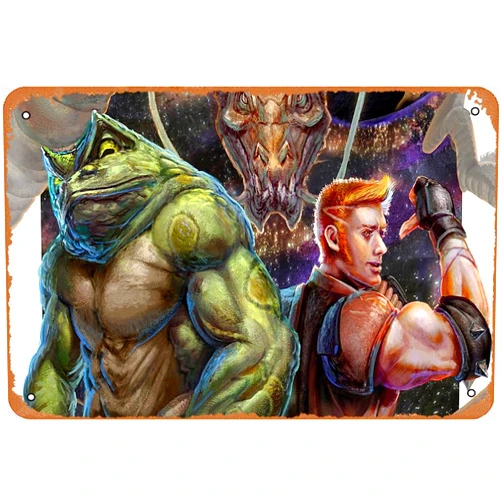 UOPZLOM Double Dragon, Battletoads & Double Dragon Game Poster Home Wall Art Decoration Retro Metal Tin Sign 8x12 inch