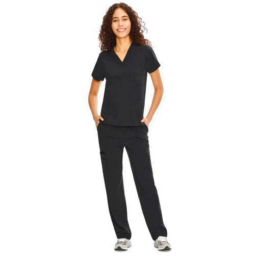 COZYFIT Scrubs for Women Set Medical Uniform - V-Neck Top & Straight Leg Pants with 9 Pockets, Unisex Workwear