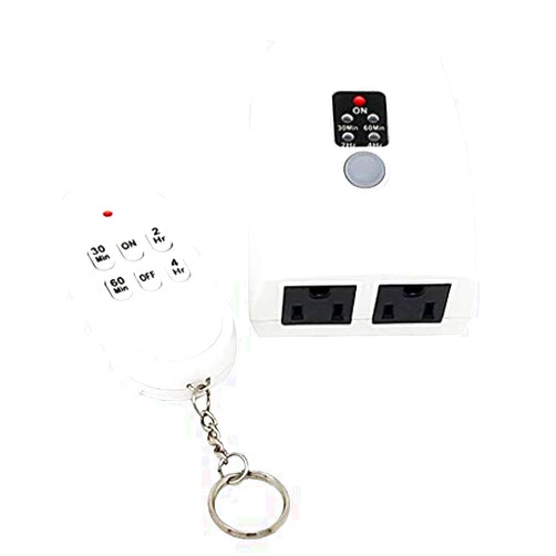 TEKLECTRIC Indoor Remote Control Outlet with Countdown Timer, 100 FT RANGE Wireless Auto Shut Off Safety Outlet for Appliances & Electrical Devices, Christmas Lights - 1000 Watt 15A Heavy Duty