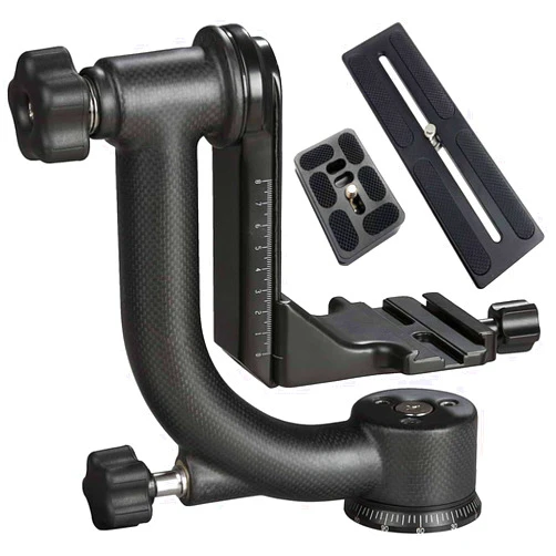 Movo GH800 MKII Carbon Fiber Professional Gimbal Tripod Head with Long and Short Arca-Swiss Quick-Release Plates - for Outdoor Bird/Wildlife Photography