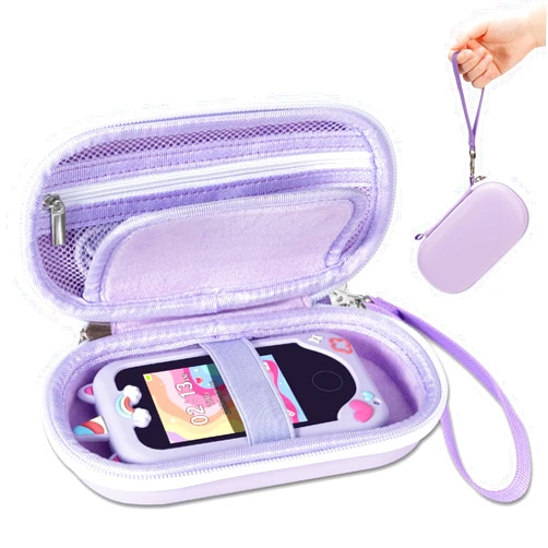 Chfine Kids Smart Phone Toys Case Compatible with Luyiilo/WEOLULI/KOKODI/Kikapabi/Luoba/Joozfee, Protable Protective Case with Shoulder Strap for Toddler Play Cell Phone, SD Card, Lanyard and Cable