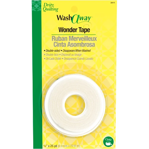 Dritz Wash-A-Way Wonder Tape, Double-Sided, 1/4