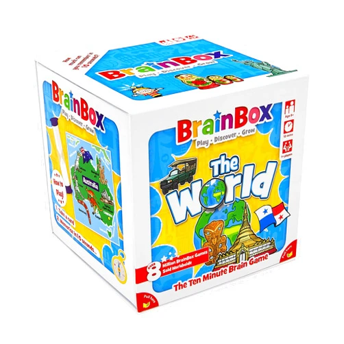 BrainBox The World Card Game - Memory & Observation Game, Educational Global Adventure, Family-Friendly Trivia Game for Kids & Adults, Ages 8+, 1+ Players, 10 Min Playtime, Made by Green Board Games
