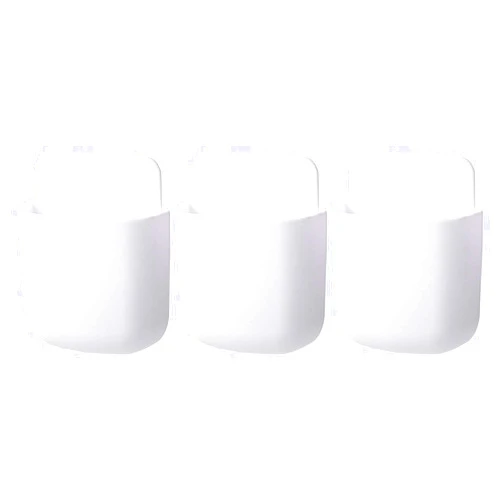 Noonebutyou 3 Pcs Remote Control Holder Wall Mount Self Adhesive Remote Case Hole-Free Storage Organizer Wall Pencil Holder Phone Charging for Home Office School(White)