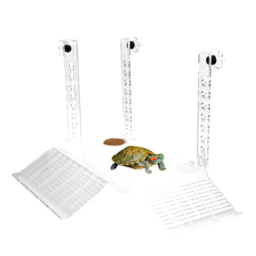 Saim Hanging Turtle Basking Platform, Adjustable Acrylic Aquatic Reptile Turtle Tank Dock with Ramp, for Aquatic Turtles, Turtle Tank Aquarium - Medium (12inch)
