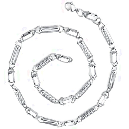 Oravo Manly Chic Stainless Steel Unique Coiled Link Chain Necklace for Men