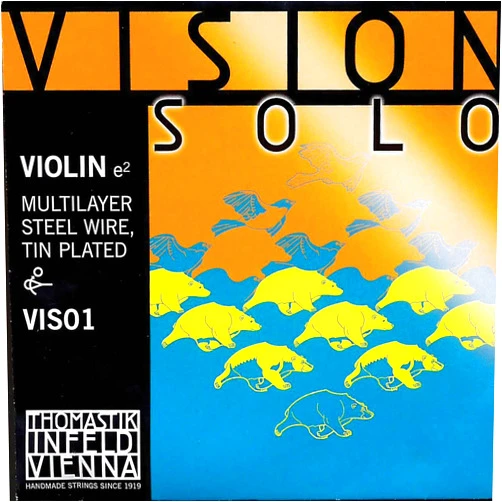 Thomastik Vision Solo 4/4 Violin E String - Medium Gauge - Tin Plated Multi-layer Steel Wire Core - Removable Ball End